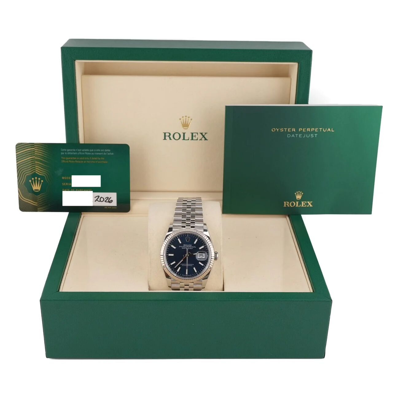Rolex Datejust 36 Stainless Steel and White Gold Blue Dial 126234