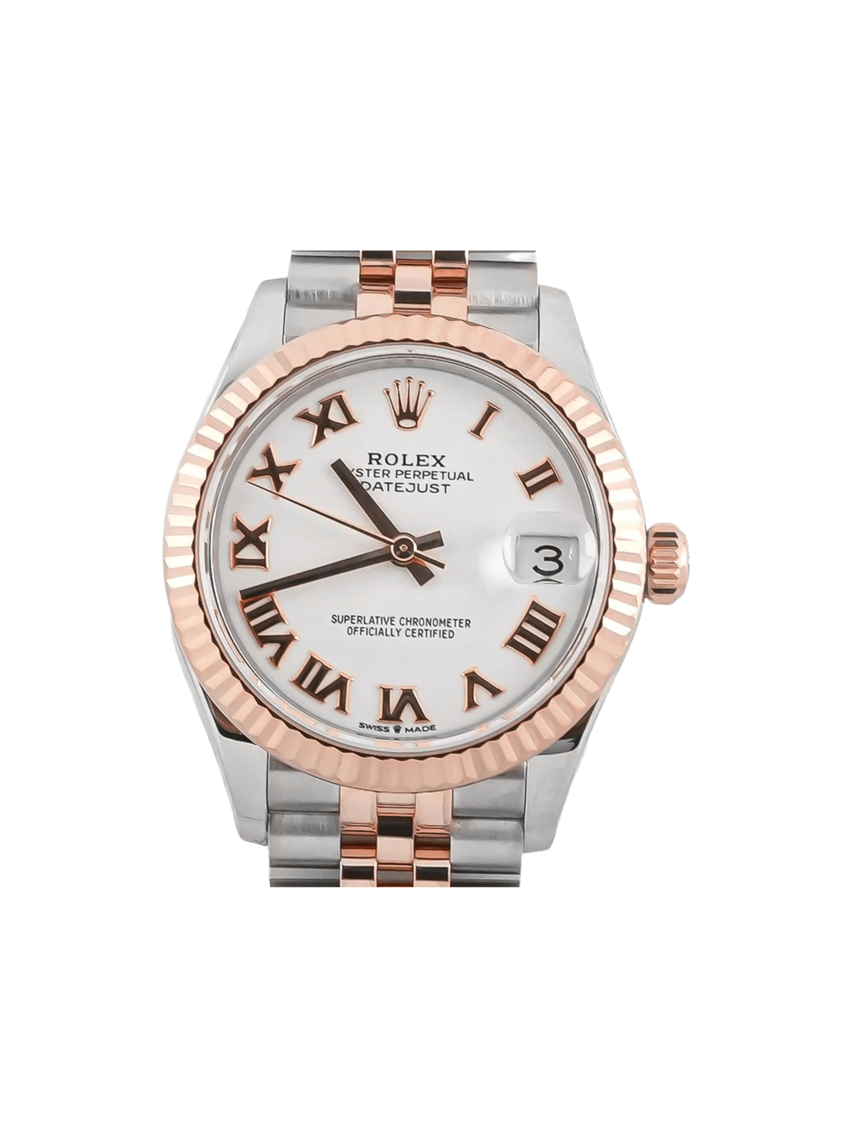 Rolex Datejust 31 Stainless Steel and Rose Gold White Roman Dial 278271