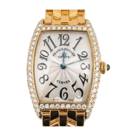Franck Muller Curvex Yellow Gold Silver Arabic Dial 1752 QZ D