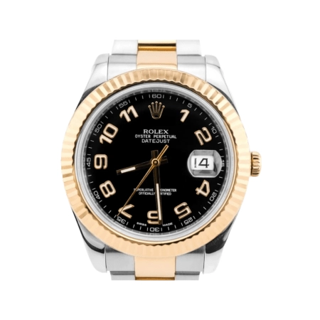 Rolex Datejust II Stainless Steel and Yellow Gold Black Arabic Dial 116333