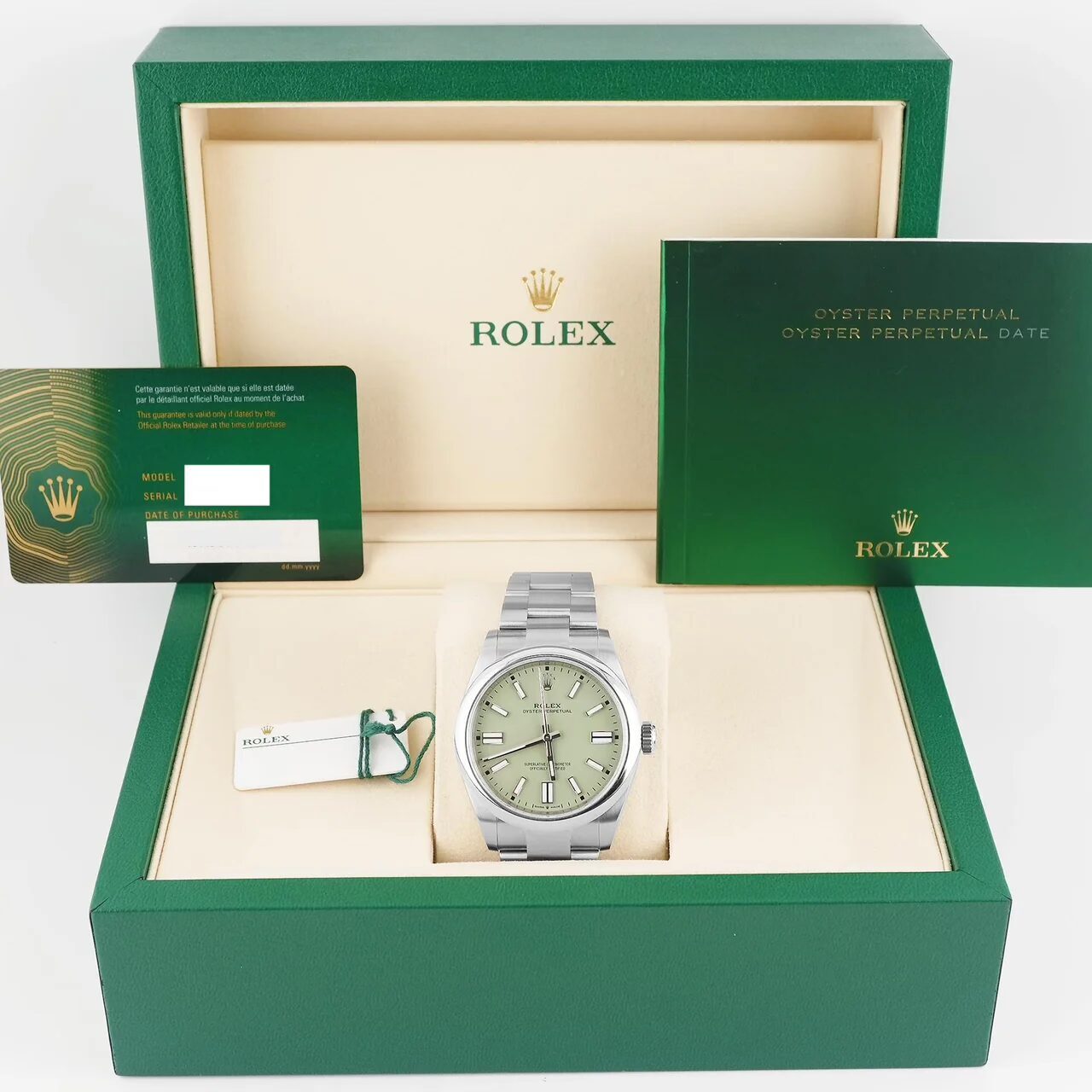 Rolex Oyster Perpetual Stainless Steel Pistachio Dial 277200