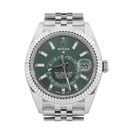 Rolex Sky-Dweller Stainless Steel and White Gold Mint Green Dial 336934