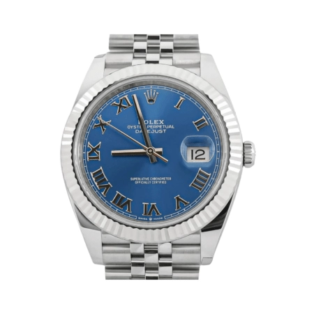 Rolex Datejust Stainless Steel and White Gold Blue Roman Dial 126334