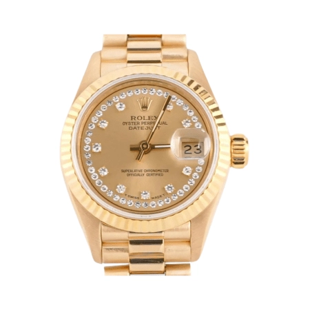 Rolex Lady-Datejust Yellow Gold Champagne Diamond Dial 69178