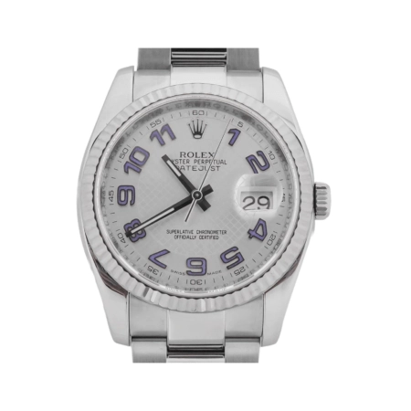 Rolex Datejust 36 Stainless Steel and White Gold Silver Arabic Dial 116234