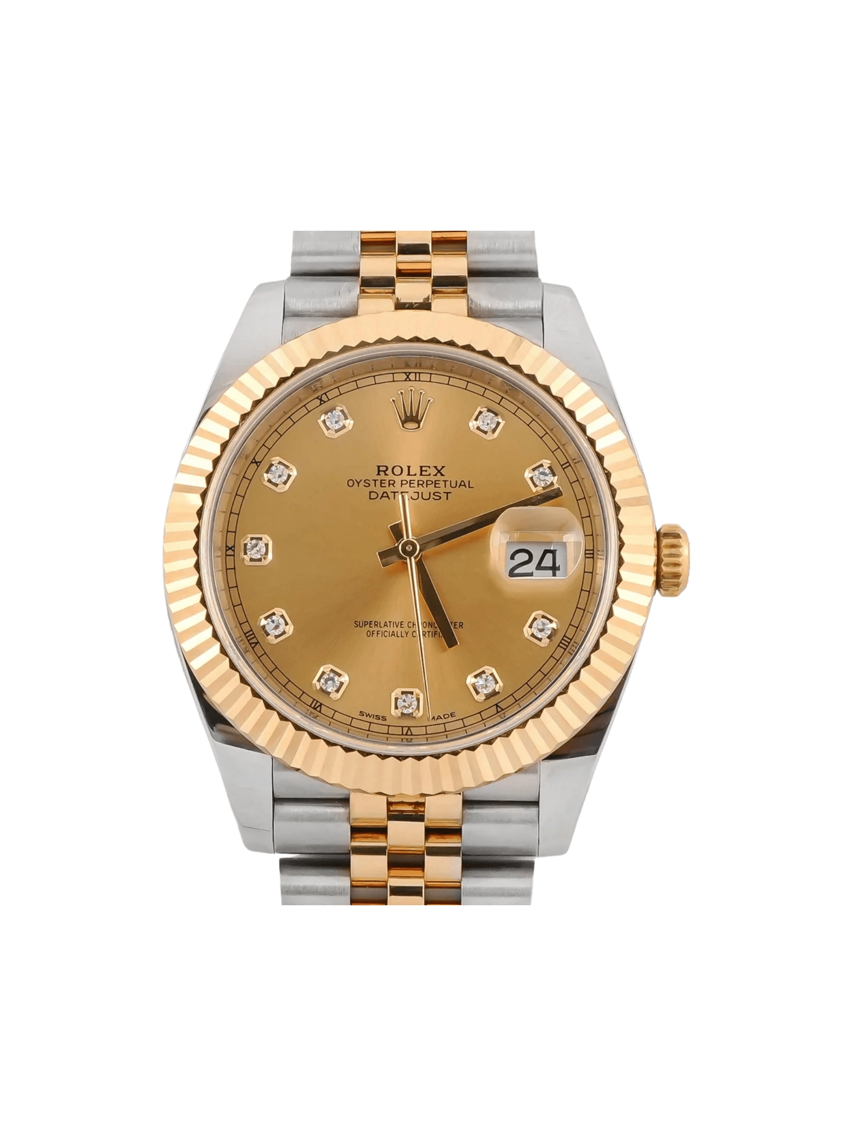 Rolex Datejust Stainless Steel /Yellow Gold Champagne Diamond Dial 126333