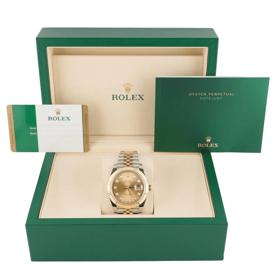 Rolex Datejust Stainless Steel /Yellow Gold Champagne Diamond Dial 126333