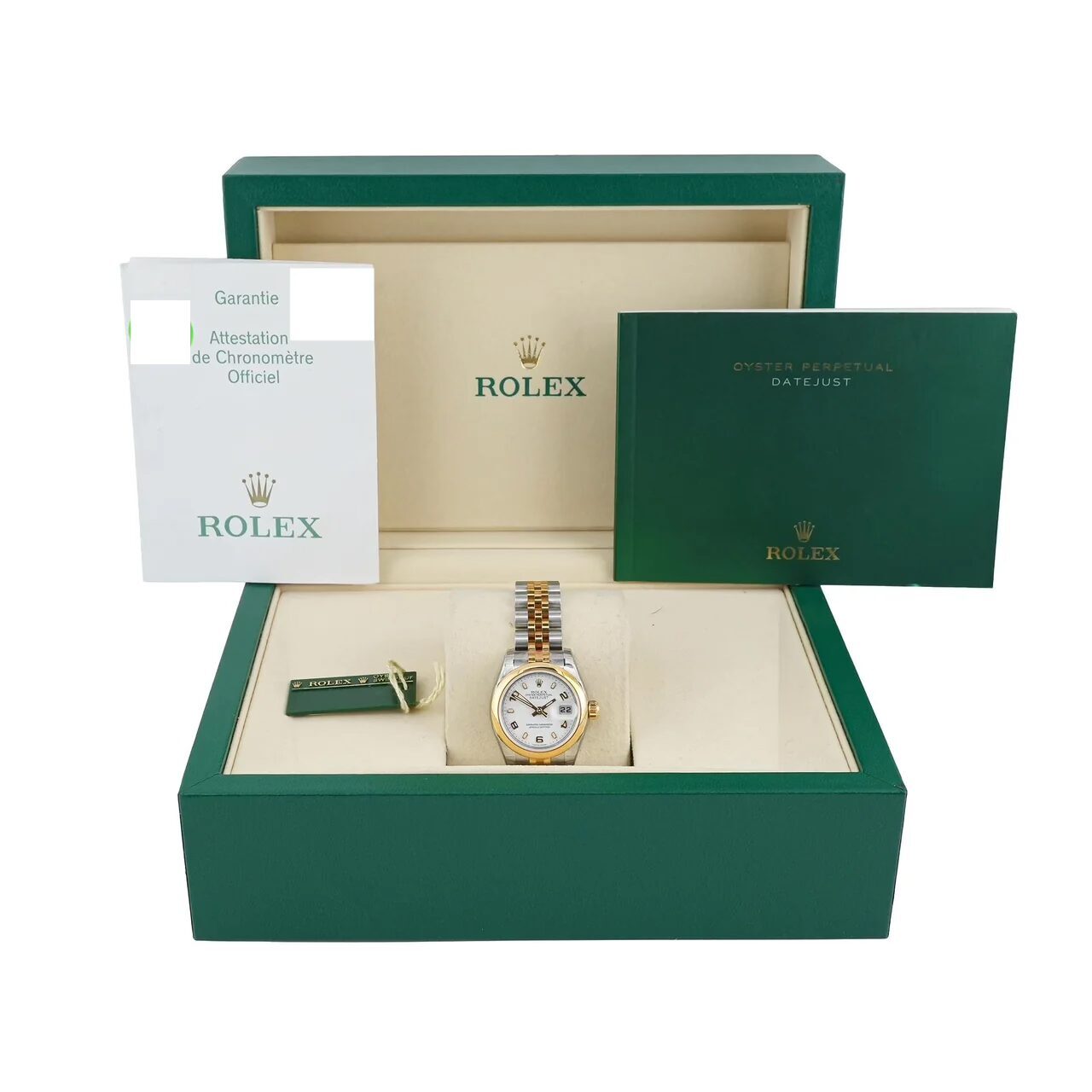 Rolex Lady-Datejust Stainless Steel and Yellow Gold White Arabic Dial 179173