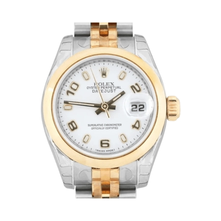 Rolex Lady-Datejust Stainless Steel and Yellow Gold White Arabic Dial 179173