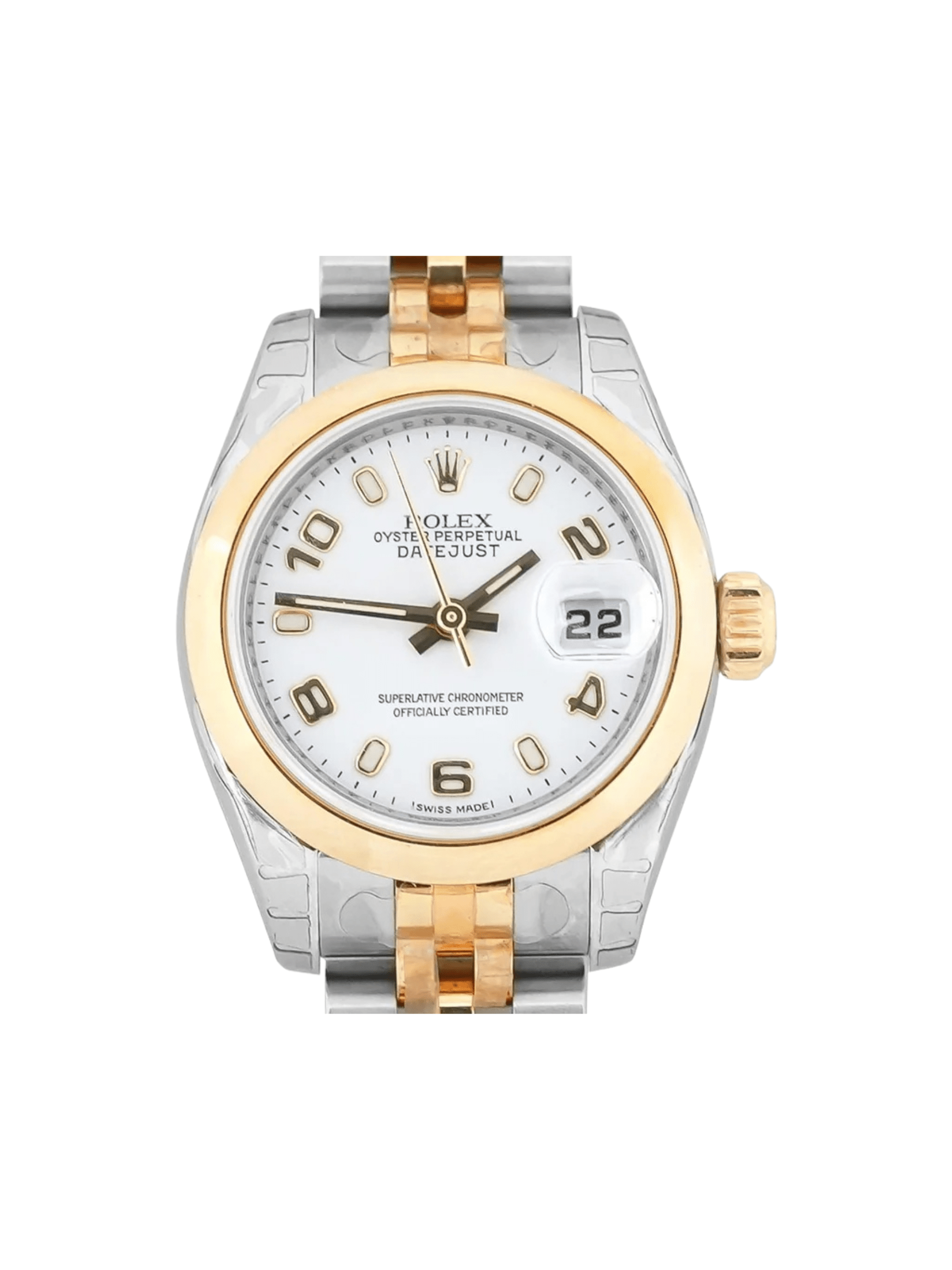 Rolex Lady-Datejust Stainless Steel and Yellow Gold White Arabic Dial 179173