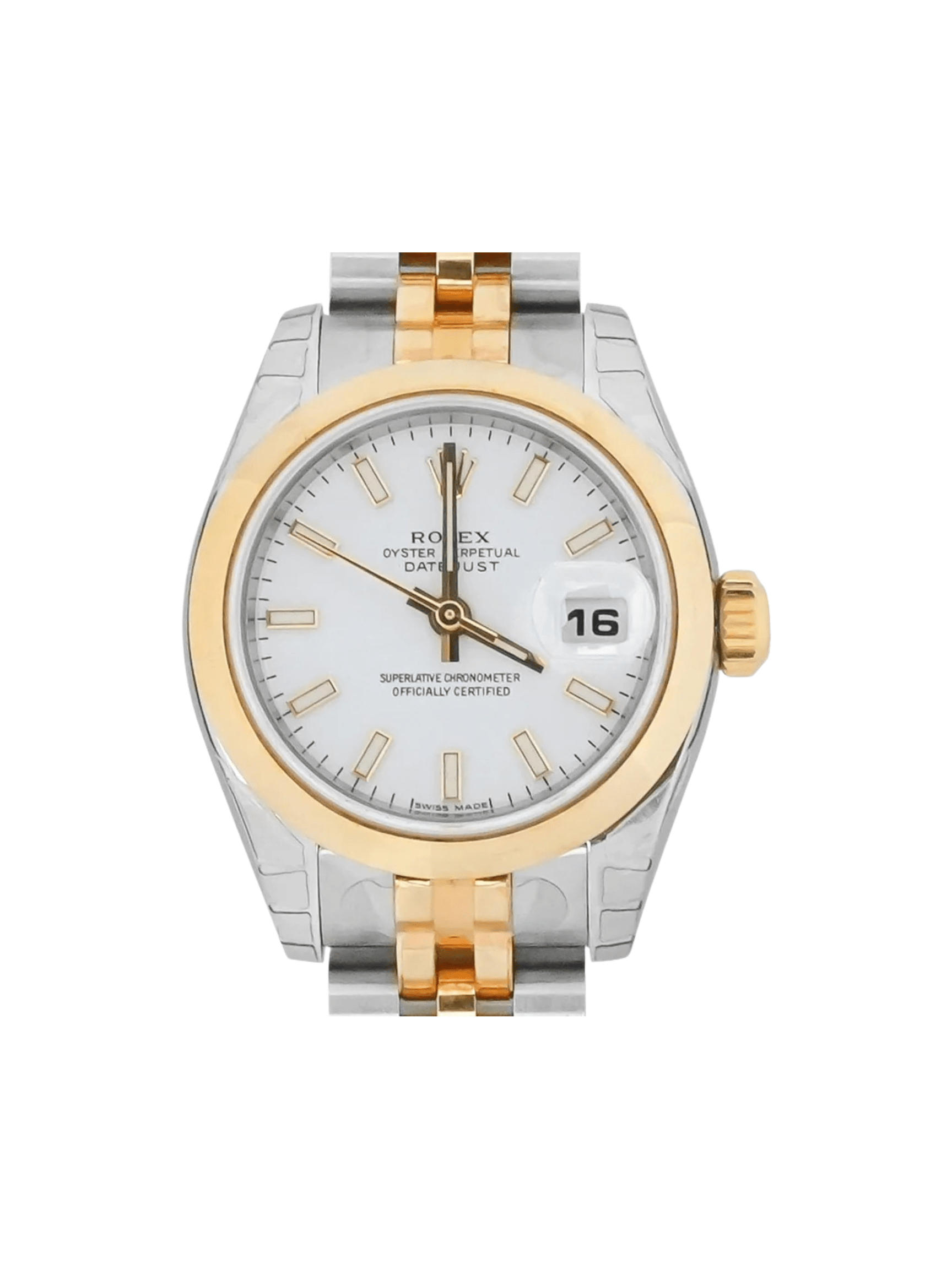 Rolex Lady-Datejust Stainless Steel and Yellow Gold White Stick Dial 179163