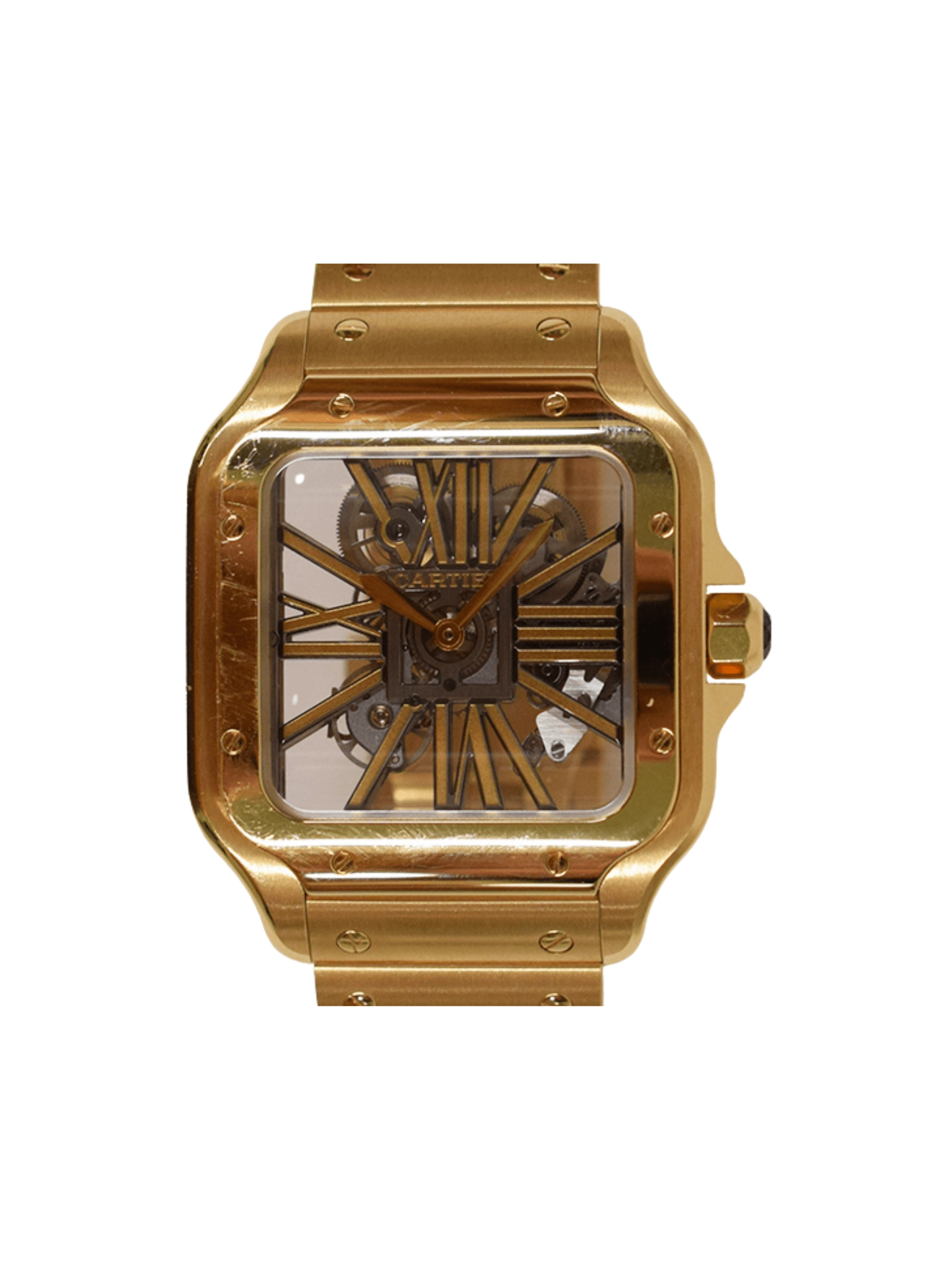 Cartier Santos De Cartier Yellow Gold Skeleton Dial WHSA0042