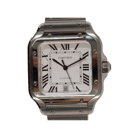 Cartier Santos De Cartier Stainless Steel White Roman Dial WSSA0018