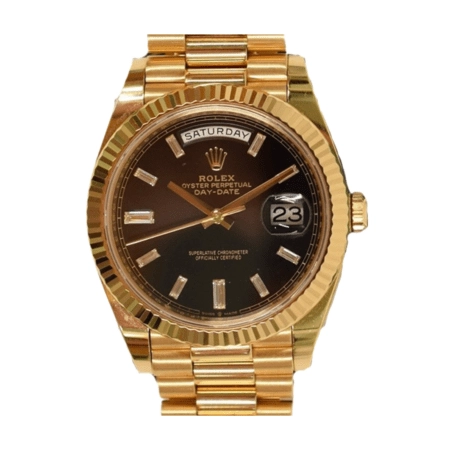 Rolex Day-Date 40 Yellow Gold Black Diamond Dial 228238A