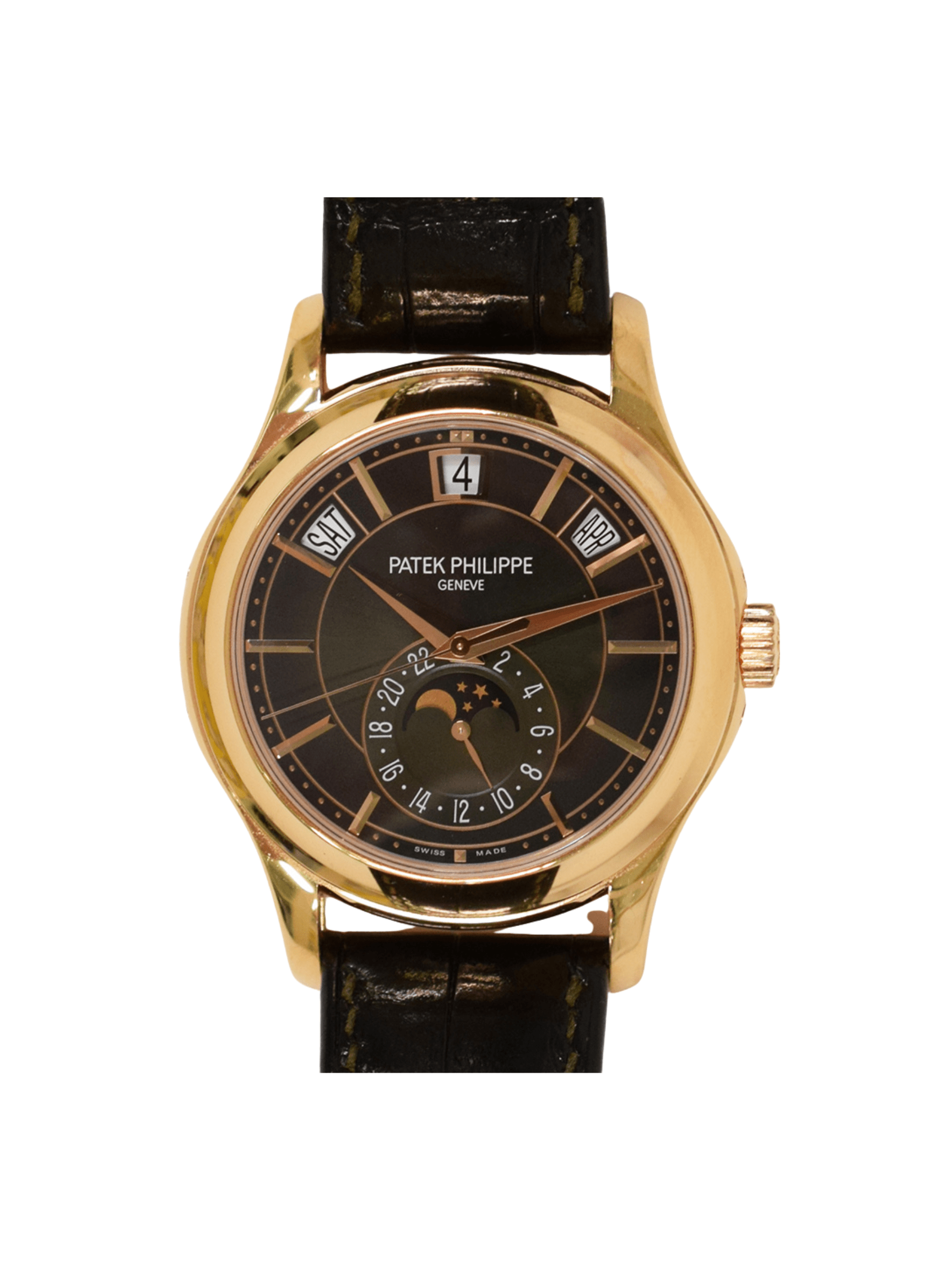 Patek Philippe Annual Calendar Rose Gold Black Stick Dial 5205R-011
