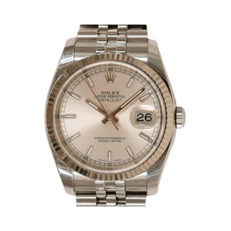 Rolex Datejust 36 Stainless Steel and White Gold Silver Dial 116234