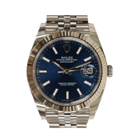 Rolex Datejust 41 Stainless Steel and White Gold Blue Dial 126334