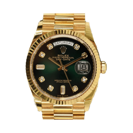 Rolex Day-Date President 36 Yellow Gold Green Ombre Diamond Dial 128238