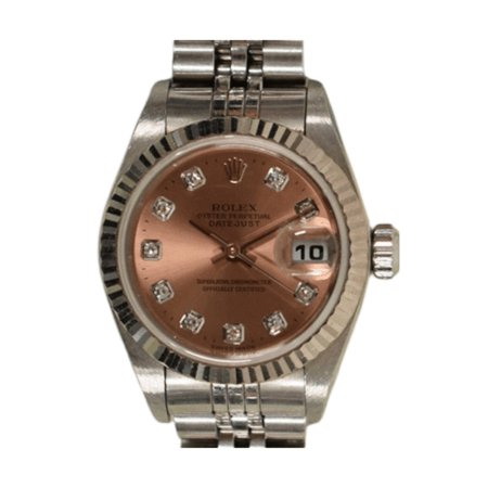 Rolex Lady-Datejust Stainless Steel and White Gold Pink Diamond Dial 79174G
