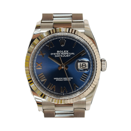 Rolex Datejust 36 Stainless Steel and White Gold Blue Roman Dial 126234
