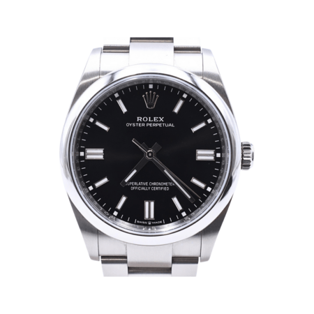 Rolex Oyster Perpetual Stainless Steel Black Stick Dial 126000
