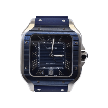 Cartier Santos de Cartier Stainless Steel Blue Roman Dial WSSA0048