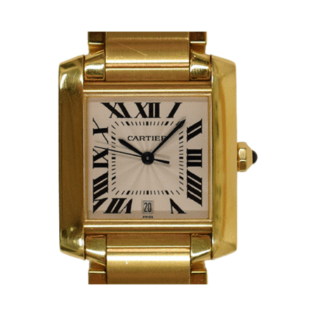 Cartier Tank Française Yellow Gold Ivory Roman Dial W50001R2