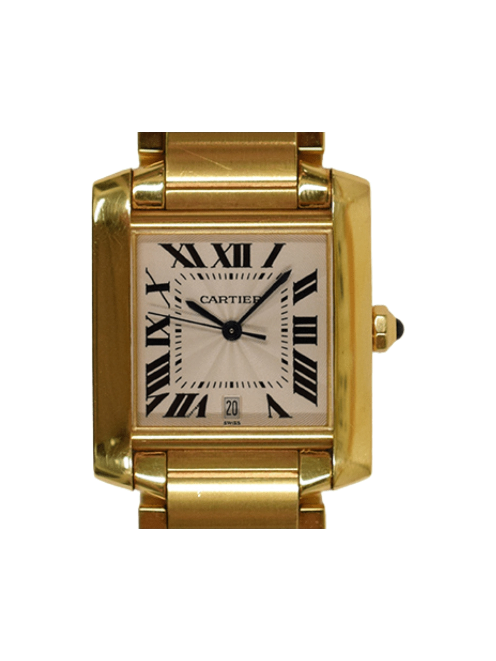 Cartier Tank Française Yellow Gold Ivory Roman Dial W50001R2