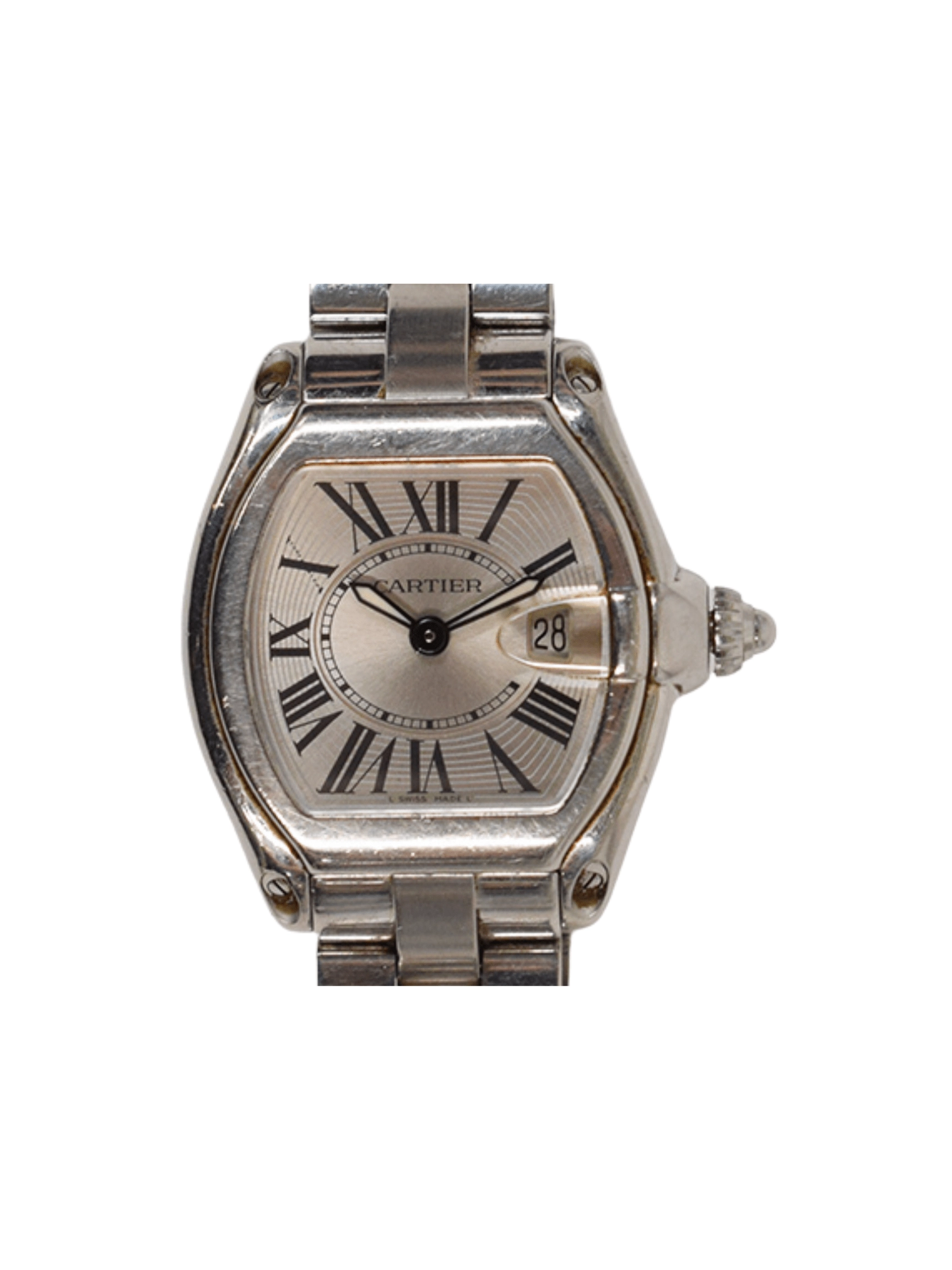 Cartier Roadster Stainless Steel Silver Roman Dial W62016V3