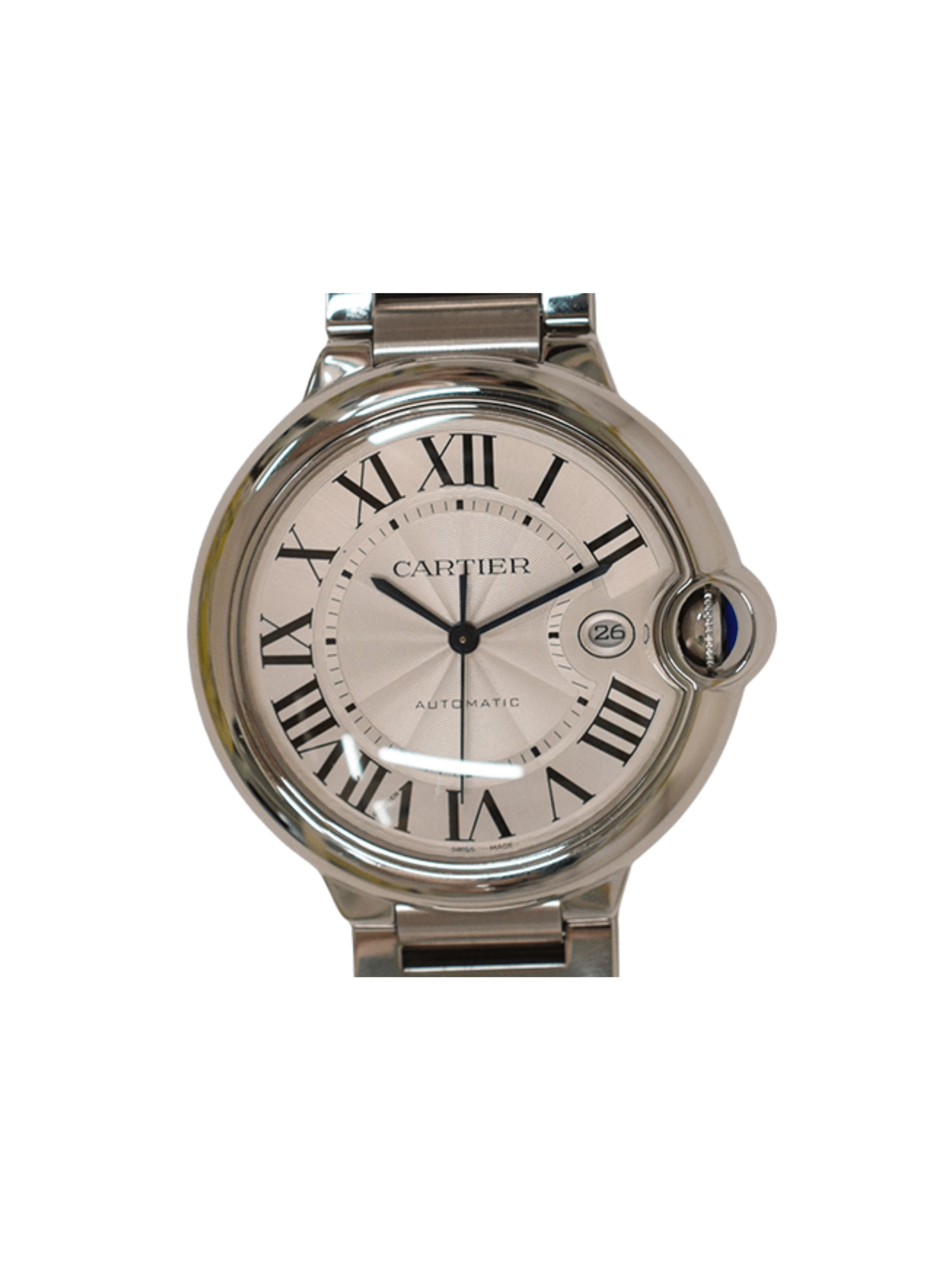 Cartier Ballon Bleu Stainless Steel Silver Roman Dial WSBB0049