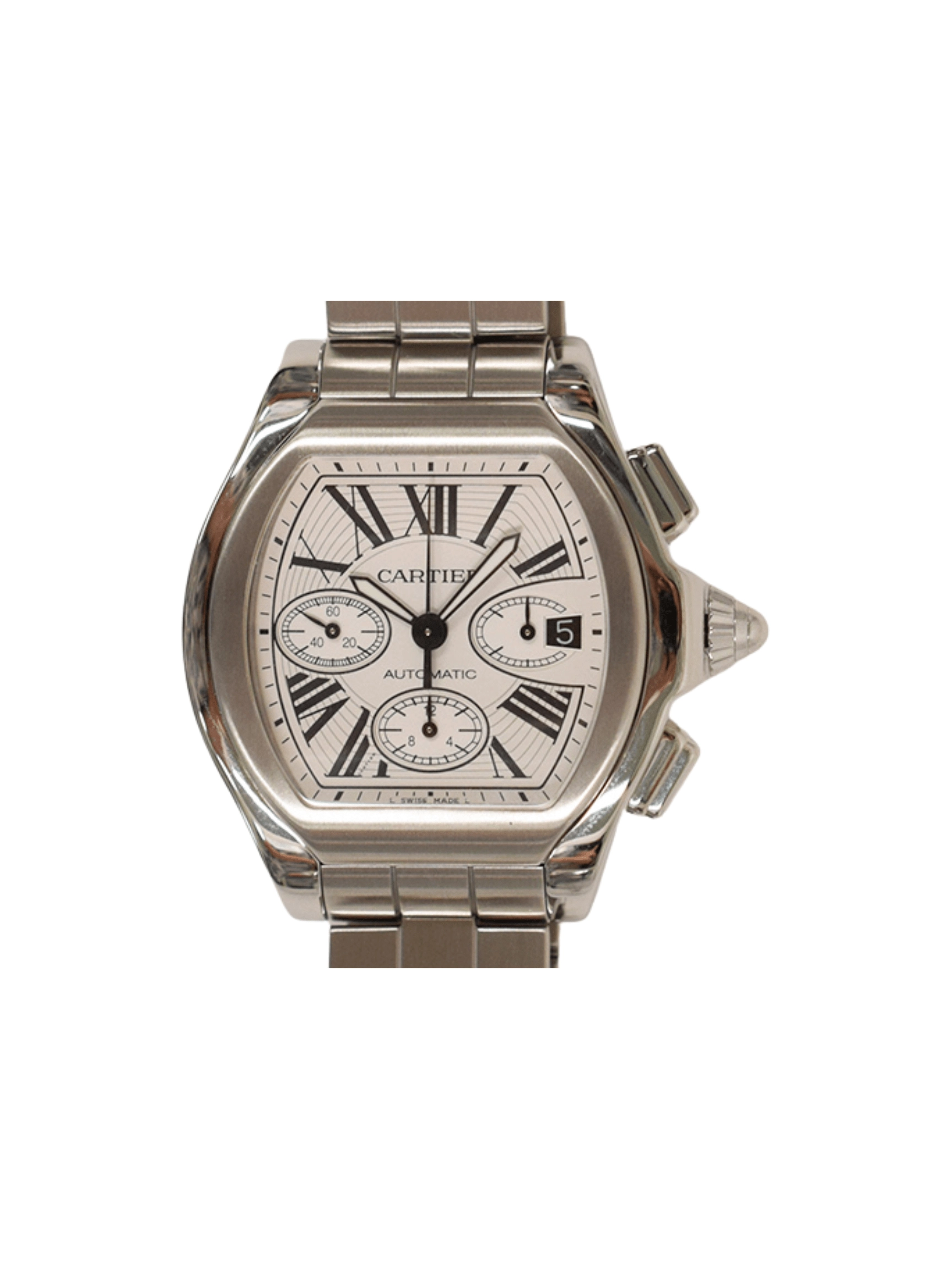 Cartier Roadster Stainless Steel Silver Roman Dial W6206019