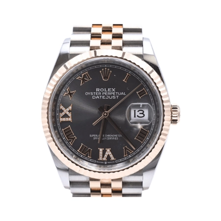 Rolex Datejust 36 Stainless Steel and Rose Gold Slate "VI&IX" Diamond Dial 126231