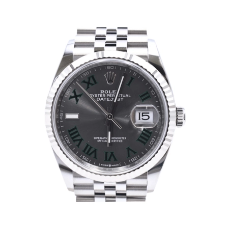 Rolex Datejust 36 Stainless Steel and White Gold Wimbledon Roman Dial 126234