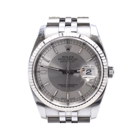 Rolex Datejust 36 Stainless Steel and White Gold Silver Dial 126234