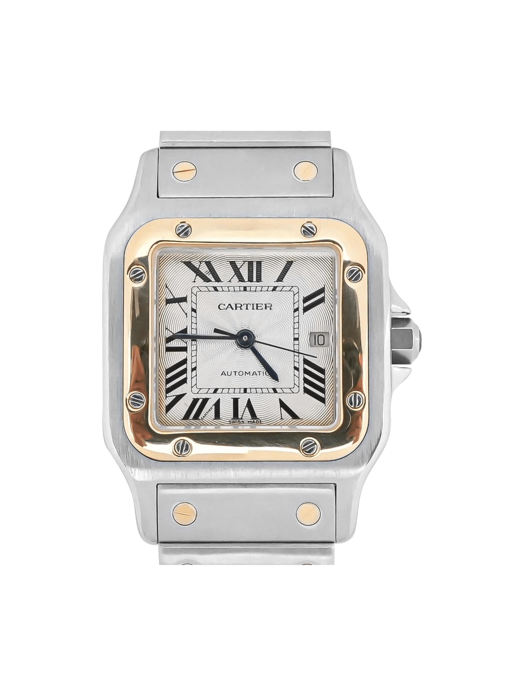 Cartier Santos Galbée Stainless Steel and Yellow Gold White Roman Dial 2319