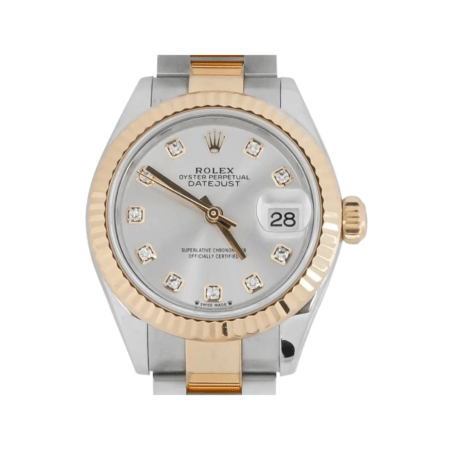 Rolex Lady-Datejust Stainless Steel and Yellow Gold Silver Diamond Dial 279173