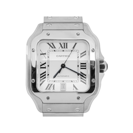 Cartier Santos De Cartier Stainless Steel Silver Roman Dial WSSA0018