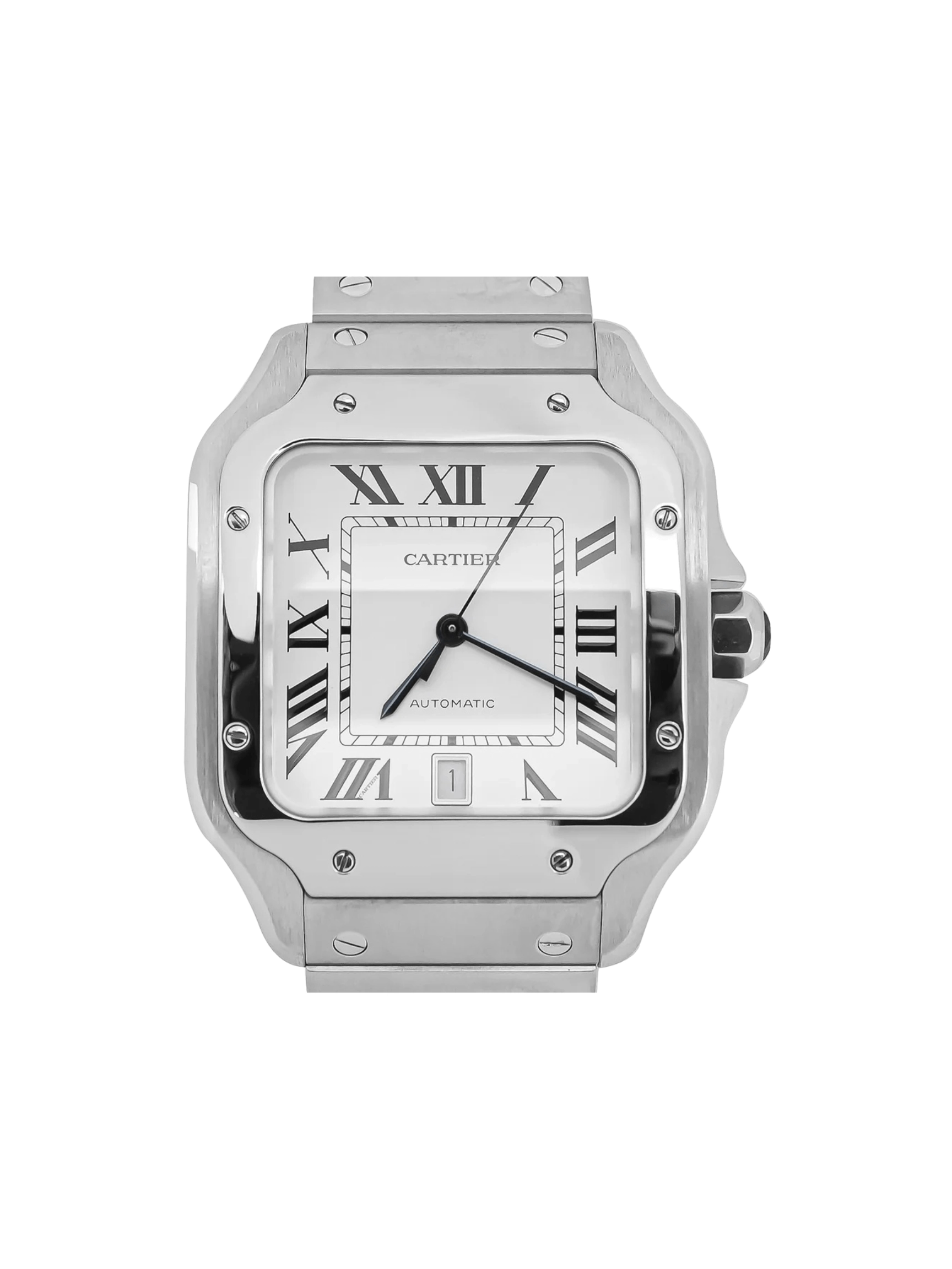 Cartier Santos De Cartier Stainless Steel Silver Roman Dial WSSA0018