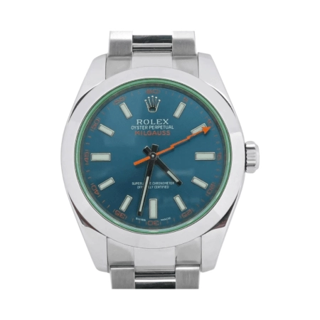 Rolex Milgauss Stainless Steel Green Crystal Blue Dial 116400GV