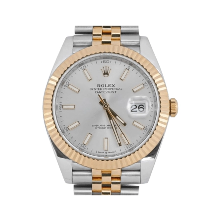Rolex Datejust 41 Stainless Steel and Yellow Gold Silver Stick Dial 126333