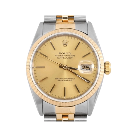 Rolex Datejust 36 Stainless Steel and Yellow Gold Champagne Dial 16233