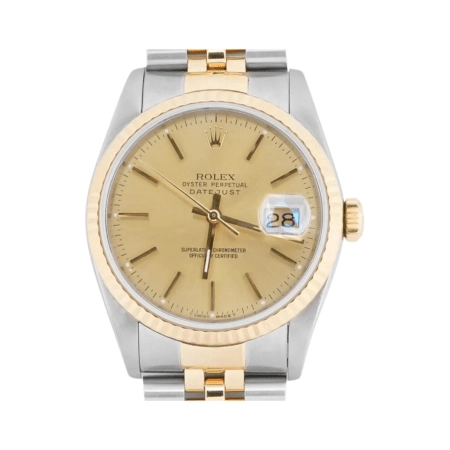 Rolex Datejust 36 Stainless Steel and Yellow Gold Champagne Dial 16233