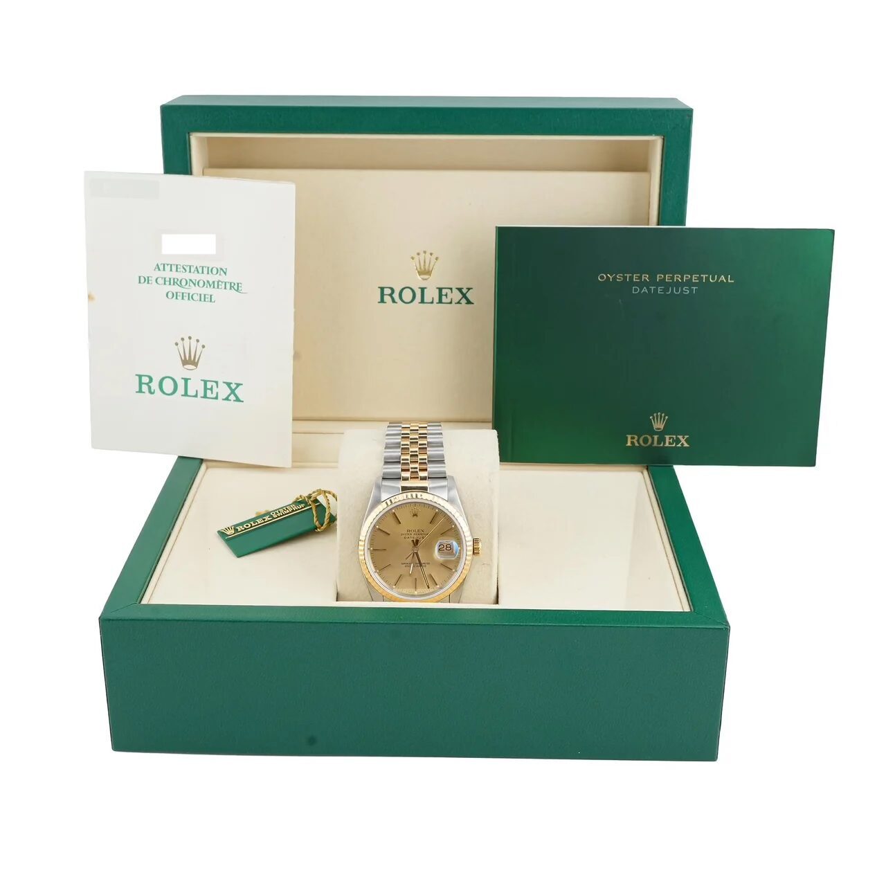 Rolex Datejust 36 Stainless Steel and Yellow Gold Champagne Dial 16233