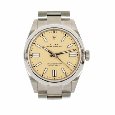 Rolex Oyster Perpetual Stainless Steel Beige Stick Dial 134300