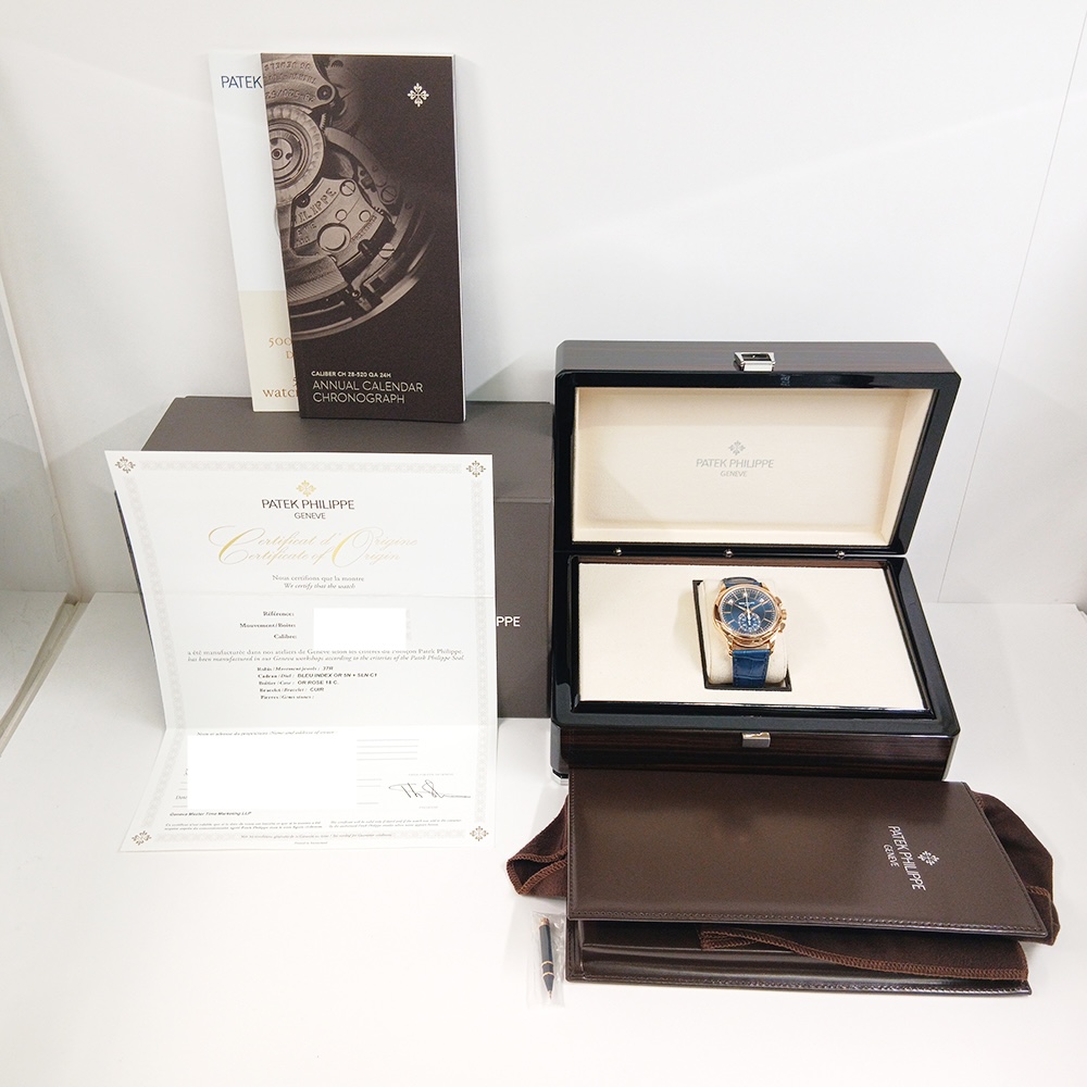 Patek Philippe Annual Calendar Flyback Chronograph Rose Gold Blue Dial 5905R-010