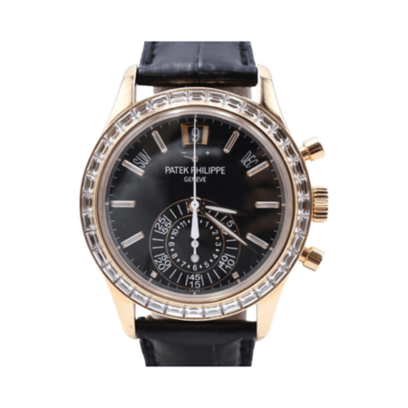 Patek Philippe Nautilus Annual Calendar Chronograph Rose Gold Black Dial 5961R-010