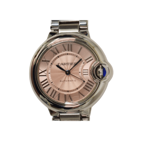 Cartier Ballon Bleu Stainless Steel Pink Roman Dial W6920100
