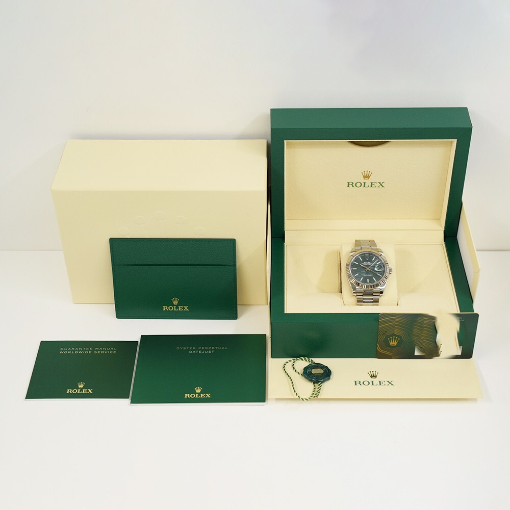 Rolex Datejust 41 Stainless Steel/White Gold Mint Green Fluted Dial 126334