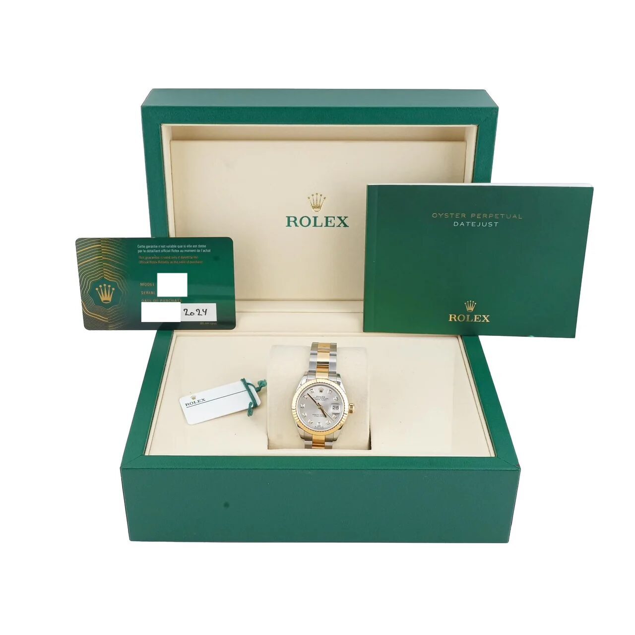 Rolex Lady-Datejust Stainless Steel and Yellow Gold Silver Diamond Dial 279173