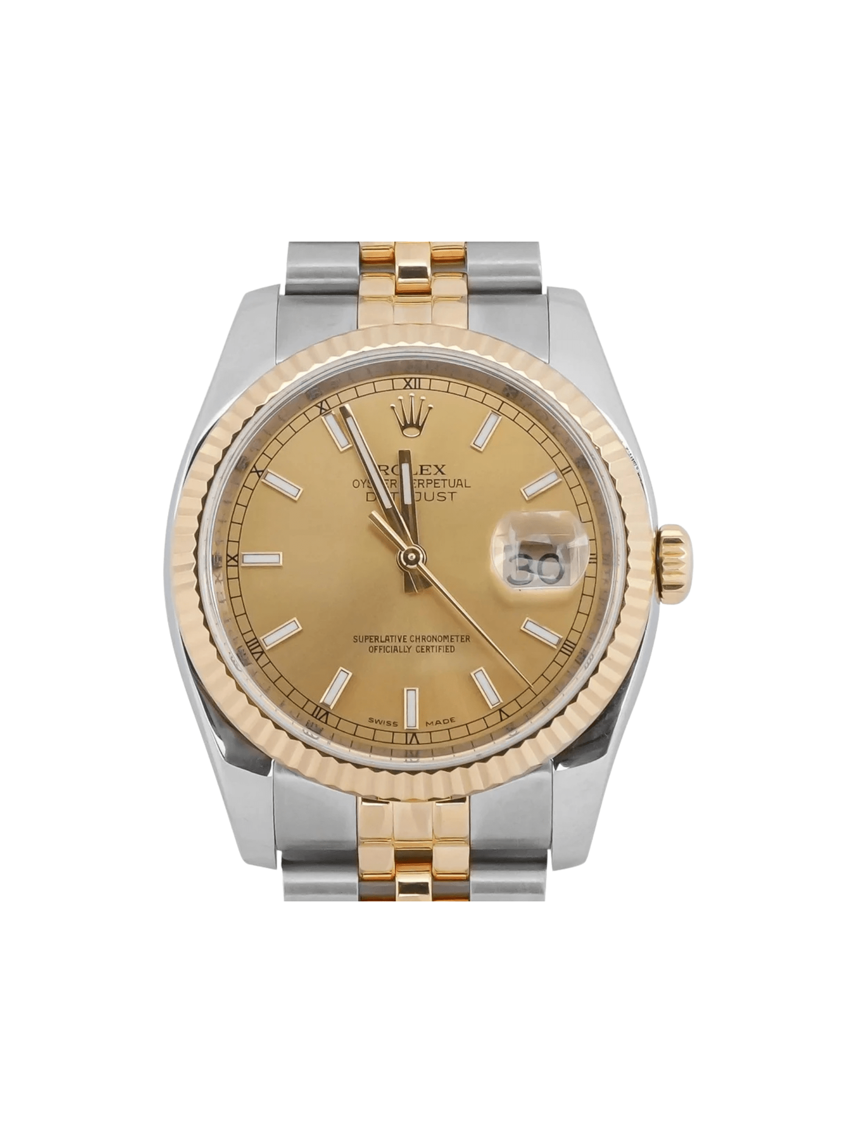 Rolex Datejust 36 Stainless Steel and Yellow Gold Champagne Dial 116233